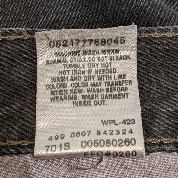 Lev's 505 Regular Fit Black Size W34/L30 - Picture 15 of 15